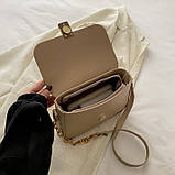 Жіноча класична сумка 6079 крос-боді бежева, фото 3