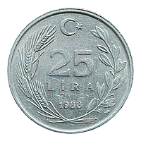 Туреччина 25 лір, 1988