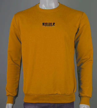 Світшот тринитка Never Give Up 8422с (Уп.4шт M-XXL), Гірчиця