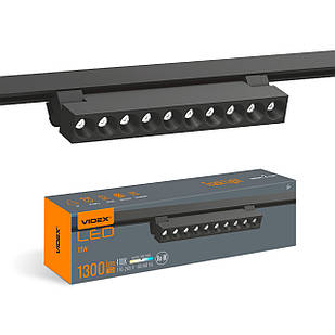 LED світильник трековий Videx TR06 15W 4100K 220V чорний