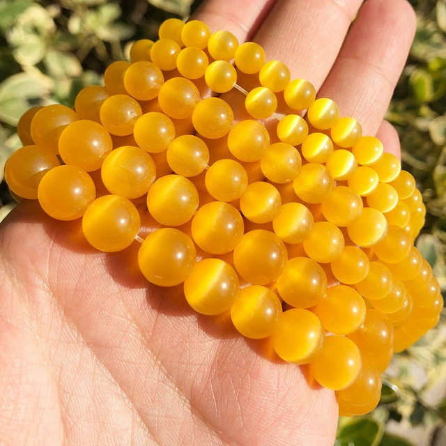 Котяче Око 8 мм колір на фото приблизно 44-46 шт довжина 37 см