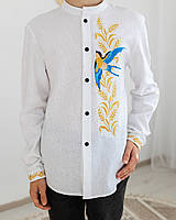 Дитяча сорочка з вишивкою Ластівка біла, сорочка вишита, сорочка вишиванка