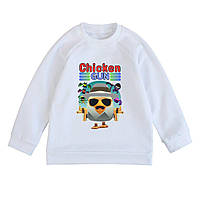Свитшот детский белый с принтом Chicken Gun