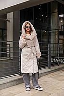 Тепле жіноче пальто ПВ-335 сіре