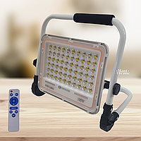 Світлодіодний LED прожектор 100W на сонячній батареї з пультом ZD-8008
