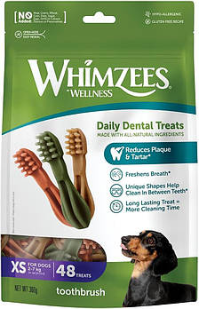 Whimzees Зубна щітка XS 48шт Натуральні ласощі для зубів собак  Dental Treats Toothbrush