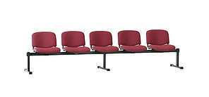 Стілець секційний Iso-5 z black тканина С-29 вишнева (Новий Стиль ТМ)