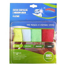 Набір серветок для прибирання з мікрофібри Feniks FE-2004 4 в 1, фото 2