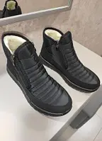 Чоловічі зимові черевики дутики хутряні на двох блискавках.