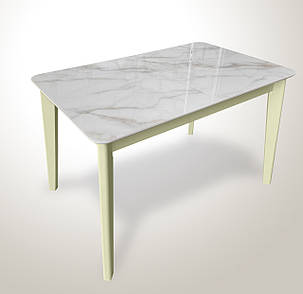Стіл обідній Модерн Fusion Furniture, колір ваніль + скло мармур, фото 2