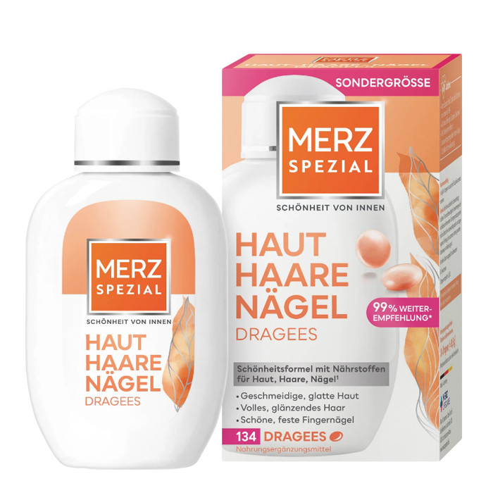 Вітаміни для здоров'я волосся, шкіри та нігтів Merz Spezial Dragees Haut, Haare, Nagel (134 драже), фото 1