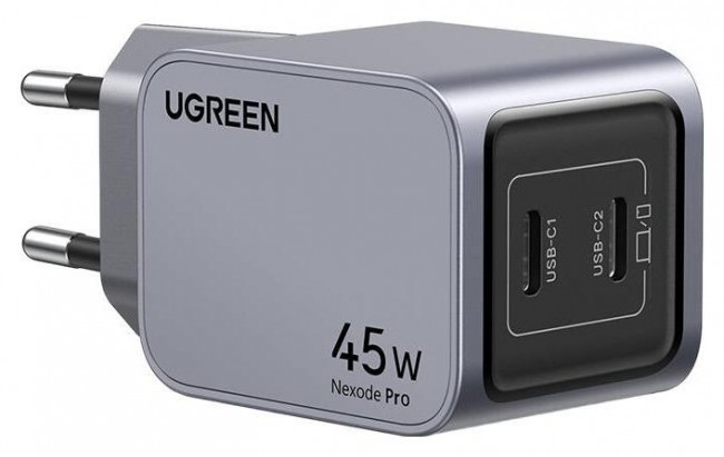 Ugreen Nexode Pro 45W, 2x USB-C Grey, фото 1