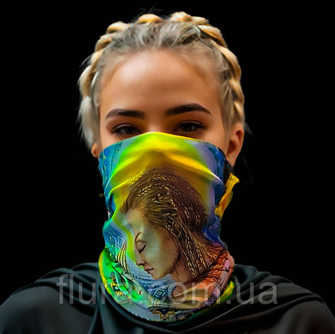 Бафф унісекс повсякденний для голови, обличчя з яскравим флуоресцентним принтом для фестивалів, вечірок