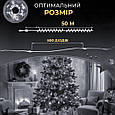 LED гірлянда Роса з пультом 50м 500 діодів біла зелений дріт, світлодіодна нитка крапля для прикраси, фото 3