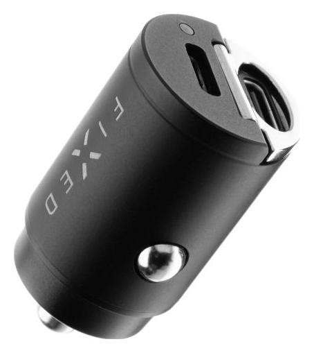 Fixed USB-C 30W + Cable USB-C/USB-C, Black, фото 1