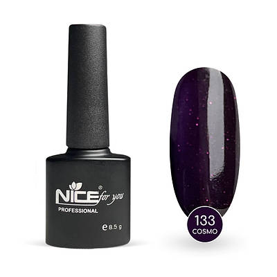Гель-лак Nice for you Cosmo Basic №133 Сливовий з рожевою блискіткою 8.5 г