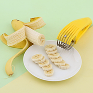 Кухонний ніж слайсер для овочів і фруктів Banana Slicer Овочерізка для нарізування кружечками Жовтий (KG-12087), фото 3
