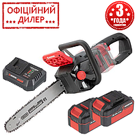 SET Аккумуляторная цепная пила Intertool TSH WT-9211 + ЗУ WT-0345 (4 А) + 2 АКБ WT-0341 (4 Ач)