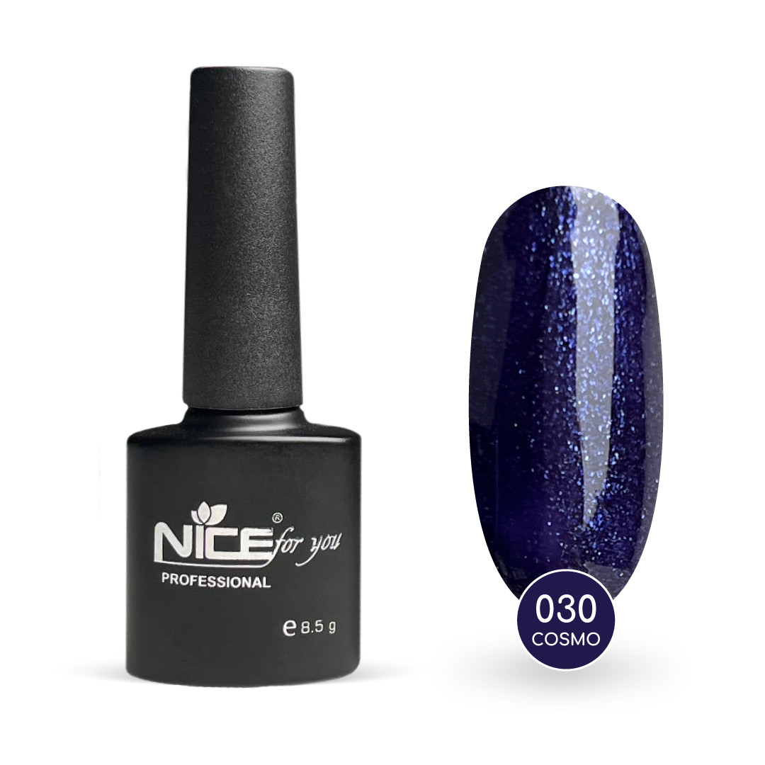 Гель-лак Nice for you Cosmo Basic №030 Фіолетово-синій з блакитною блискіткою 8.5 г
