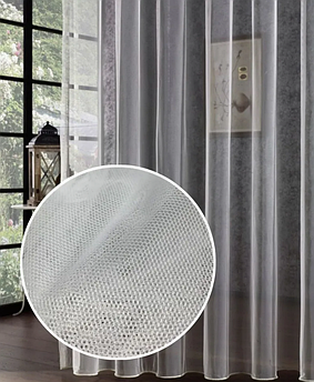 Тюль однотонна грек сітка біла