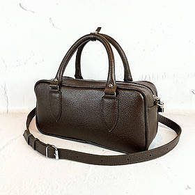 Сумка жіноча "Бріджит" натуральна шкіра,коричнева, тиснення флотар