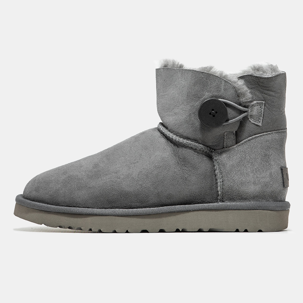 Зимові Жіночі Черевики UGG Mini Bailey Button Grey | сірі з ґудзиком, розміри 36–39