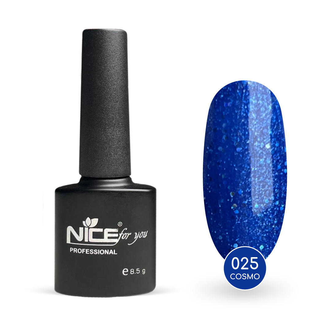 Гель-лак Nice for you Cosmo Basic №025 Світло-синій з голографічною блискіткою 8.5 г
