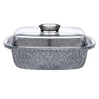 Гусятница алюминиевая мрамор 5,5 л 0832 SN - "I" Індукція