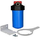 Синя колба Біг-Блю 10" з латунною вставкою на 1", фото 3