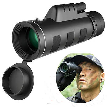 Потужний монокуляр 40x60 з подвійним фокусуванням у чохлі UNIQUE UN-3012 Монокль туристичний для полювання