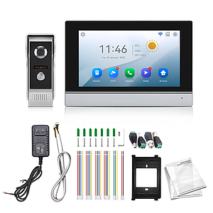 Відеодомофон V7024B сенсорне керування можливість підключення 2 замків + відеоспостереження