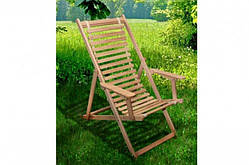 Шезлонг "Пікнік" садовий пляжний з натурального дерева ТМ Микс Мебель