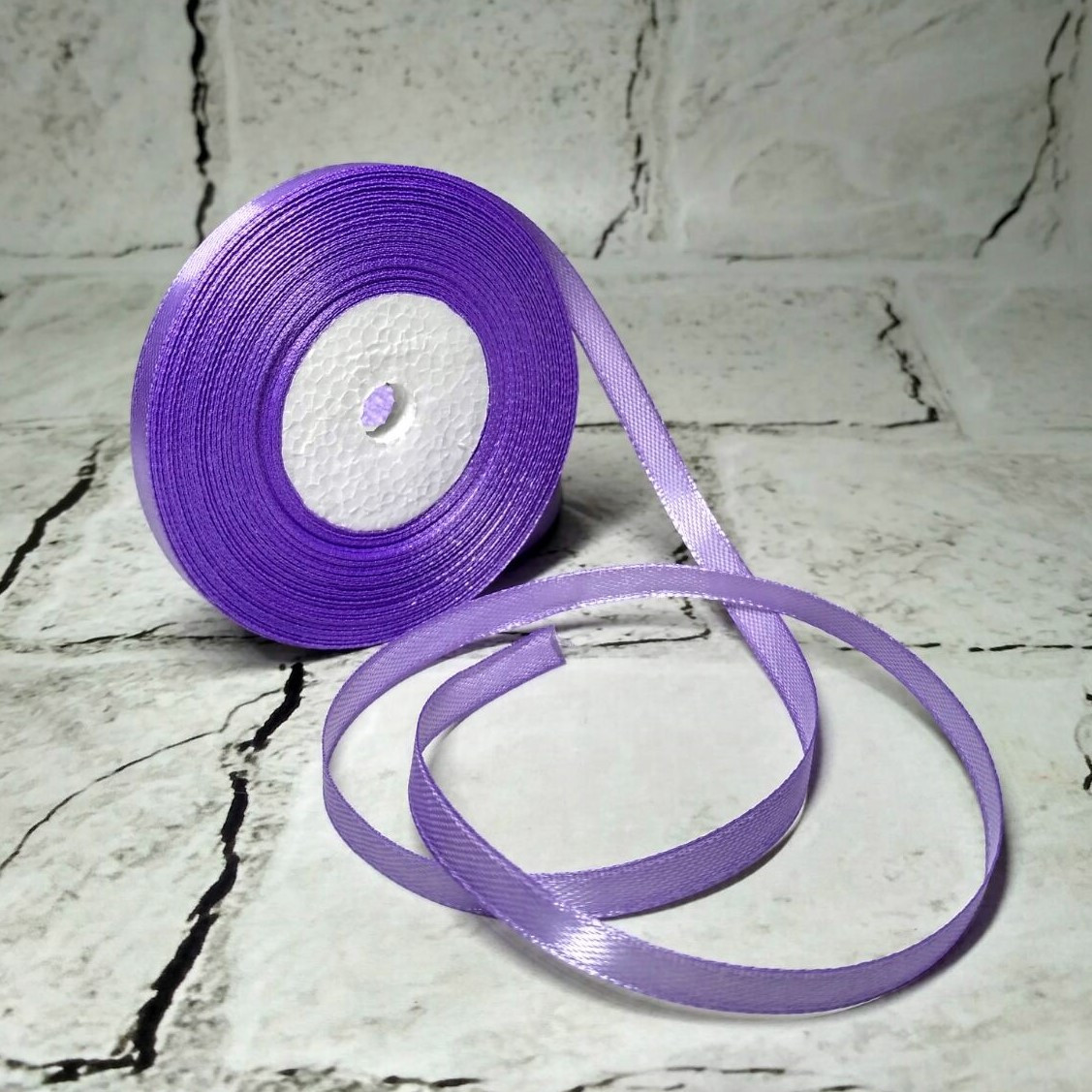 Стрічка атласна, 0.7 см 23 метри Бузкова 777-021