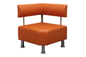 Модуль кутовий (Елемент кутовий, секція кутова) BNB Solo. Помаранчевий (Колір 2218). Для очікування, примірювальній, коридора