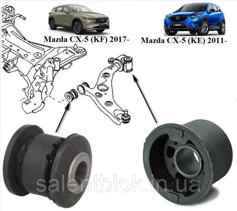 Сайлентблоки Mazda CX-5 (KE) 2011-, Mazda CX-5 (KF) 2017-  комплект 4шт ПЕРЕД Belgum