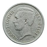 Бельгія 5 франків, 1930 Напис нідерландською - 'ALBERT KONING DER BELGEN', фото 3