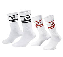 Шкарпетки високі паковання Nike U NK CREW NSW ESSENTIAL STRIPE CQ0301-102 CQ0301-103 червоний