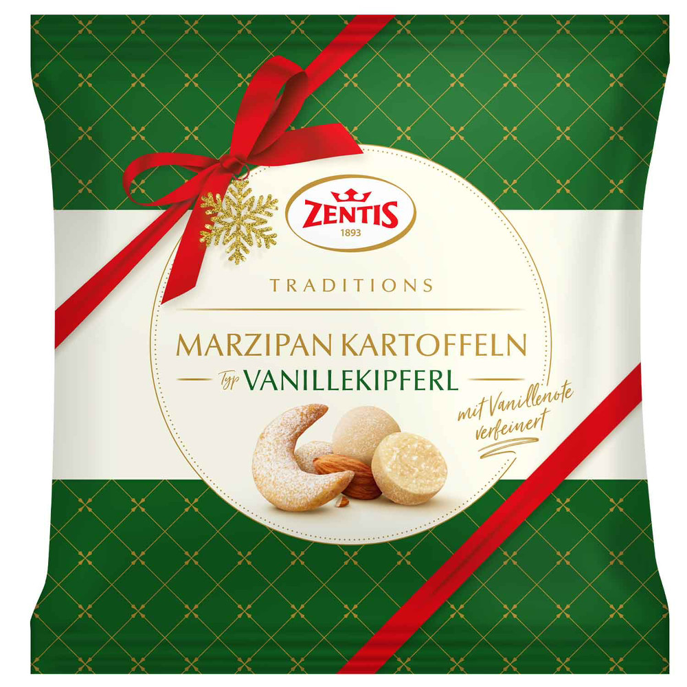 Zentis Marzipan Kartoffeln Typ Vanillekipferl Марципанова картопля зі смаком какао та ванілі 100g