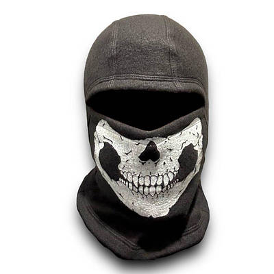 Флісова балаклава чорна "Череп"/ Маска фліс/ Підшлемник / Шапка-маска
