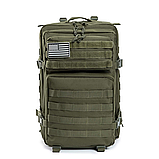 Рюкзак 45 л Oxford 900D TPU з системою Molle, Водонепроникний, Тактичний, Рюкзак Олива 45 л, фото 3