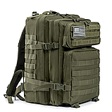 Рюкзак 45 л Oxford 900D TPU з системою Molle, Водонепроникний, Тактичний, Рюкзак Олива 45 л, фото 4