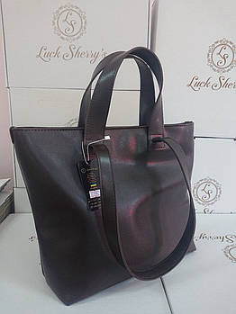 Сумка жіноча шопер відмінної якості на блискавці з довгими ручками 40*31 см Nata Чорний