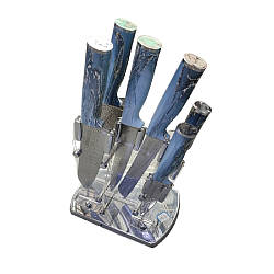 Набір кухонних ножів на підставці Stenson "Space gold" 35 см, 6 предметів