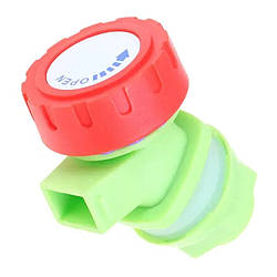 Кран пластиковий (вентильний) 20 мм для рукомийника, ємності, каністри Зелений