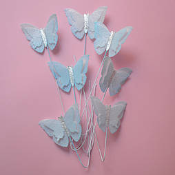 Вафельний декор Slado Метелики блакитні 3,5х3 см 7 шт