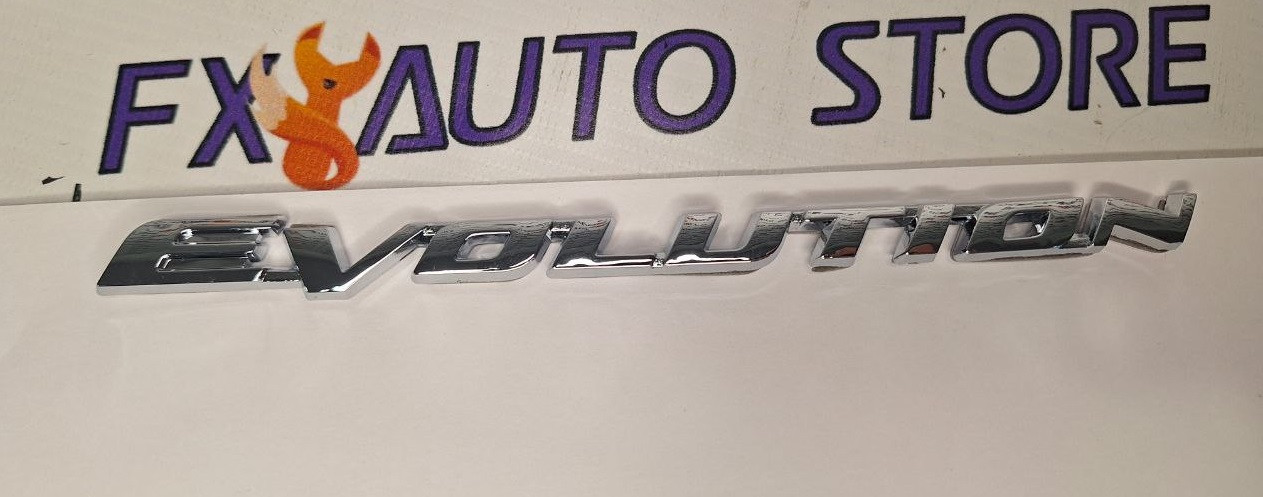 Емблема шильдік логотип напис EVOLUTION хромована для Mitsubishi Lancer