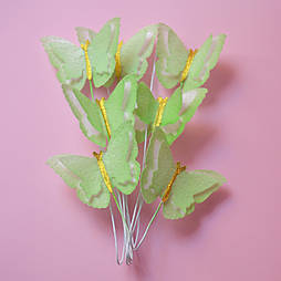 Вафельний декор Slado Метелики зелені 3,5х3 см 7 шт