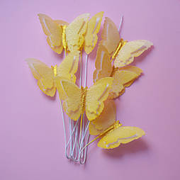 Вафельний декор Slado Метелики жовті 3,5х3 см 7 шт