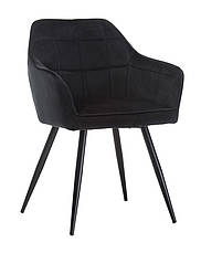 Стілець м'який на металевих ніжках чорного кольору M-62 VETRO чорний велюр, фото 2