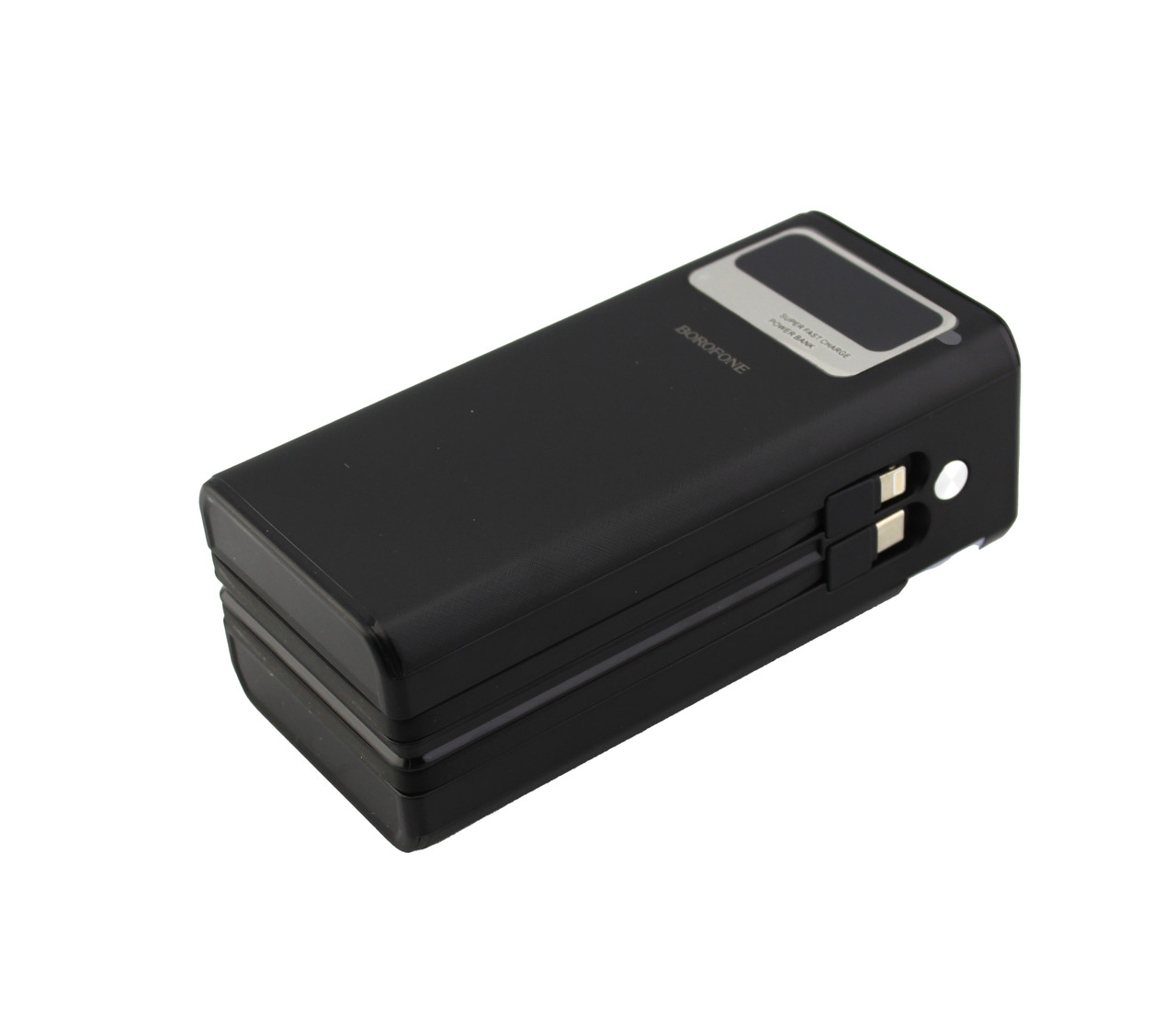 УМБ портативне зарядне Power Bank BOROFONE DBT35A 40000mAh з вбудованими кабелями, чорне, фото 1